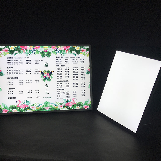 Indoor Tempered glass panel advertising A1 LED Light Box